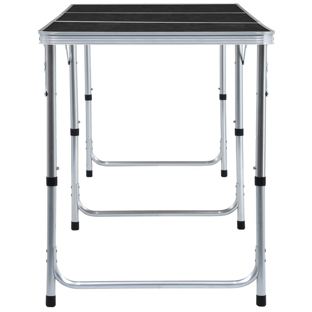 Foldable Camping Table Grey Aluminium 180x60 cm